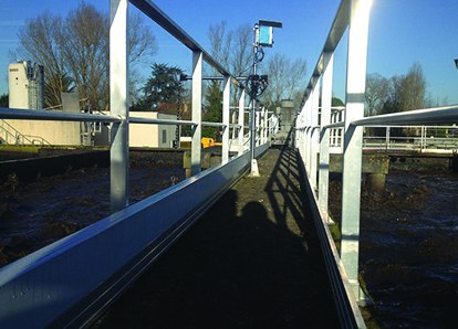 Bassin d'aération de la station d'épuration de Pineuilh