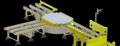 Transfert d'angle et convoyeur à chaînes pour barriques (modèle 3D)